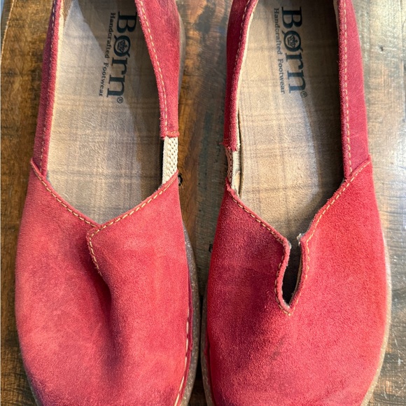 Born Shoes - Born Red Suede Casual Slip-On Flats